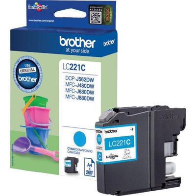 Brother inktcartridge, 260 pagina's, OEM LC-221CBP, cyaan