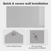 VidaXL Keuken spatscherm lichtgrijs 90 x 50 cm gehard glas - thumbnail