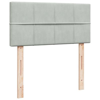 Boxspring met matras fluweel lichtgrijs 120x190 cm - thumbnail