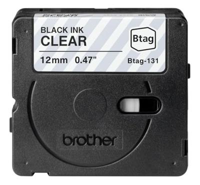 Brother BTAG-131 labelprinter-tape Zwart op zilver