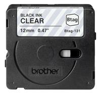 Brother BTAG-131 labelprinter-tape Zwart op zilver - thumbnail