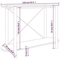 Wandtafel 110x38x75 cm bewerkt hout zwart - thumbnail