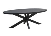 LivingFurn Ovale Eettafel 'Kala Spider' Mangohout en staal, 240 x 110cm, kleur zwart - thumbnail
