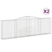 Schanskorven 2 st gewelfd 400x30x120/140 cm ijzer - thumbnail