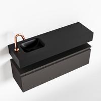 MONDIAZ ANDOR 100cm toiletmeubel dark grey. LEX 100cm wastafel urban links 1 kraangat - thumbnail