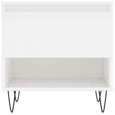 Salontafels 2 st 50x46x50 cm bewerkt hout hoogglans wit Salontafels 2 st 50x46x50 cm bewerkt hout hoogglans wit