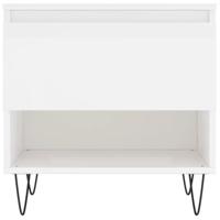 Salontafels 2 st 50x46x50 cm bewerkt hout hoogglans wit - thumbnail