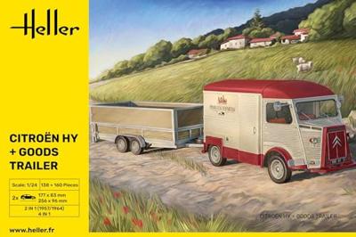 Heller 50331 Citroen HY + Goods Trailer Bouwpakket Schaal 1:24