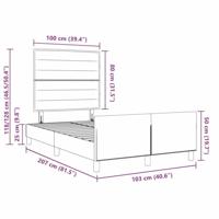 Bedframe met hoofdeinde Zwart 100 x 200 cm Stof - thumbnail