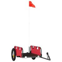 VidaXL Fietstrailer oxford stof en ijzer rood - thumbnail