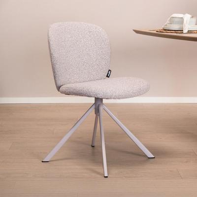 WOOOD Draaibare Eetkamerstoel 'Femke' Bouclé, kleur Naturel