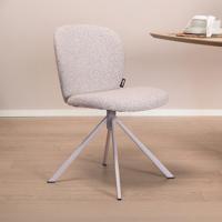 WOOOD Draaibare Eetkamerstoel 'Femke' Bouclé, kleur Naturel - thumbnail