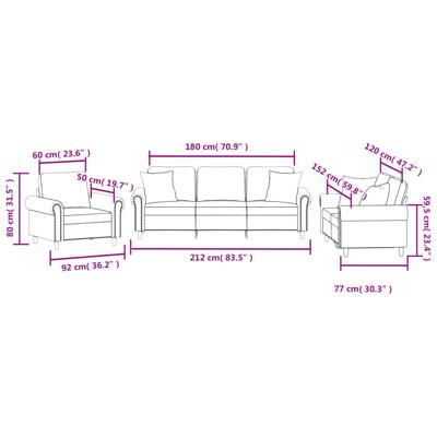 4-delige Loungeset met kussens fluweel bruin - thumbnail