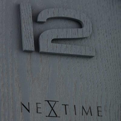 NeXtime klok 3096gs wood wood medium, ø35.5 cm, wall, gray