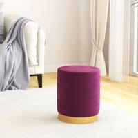 Hocker met opbergruimte rond fluweel 31 x 37 cm paars - thumbnail