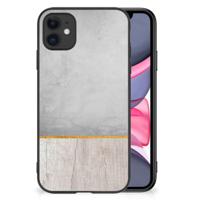 iPhone 11 Houten Print Telefoonhoesje Wood Concrete - thumbnail