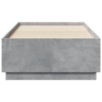 Bedframe met LED-verlichting bewerkt hout betongrijs 90x190 cm - thumbnail