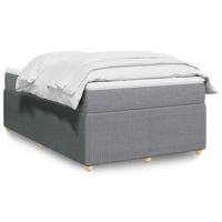 Boxspring met matras stof lichtgrijs 120x190 cm - thumbnail