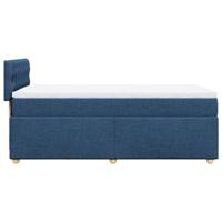 Boxspring met matras stof blauw 90x190 cm - thumbnail
