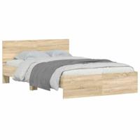 Bedframe met hoofdeinde sonoma eikenkleurig 120x200 cm - thumbnail