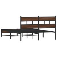 Bedframe zonder matras metaal bruin eikenkleurig 140x200 cm - thumbnail
