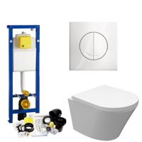 Wisa XS Toiletset set18 Wiesbaden Vesta Junior Rimless 47 cm met Argos of Delos drukplaat - thumbnail