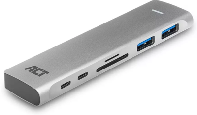 ACT USB-C Thunderbolt 3 naar HDMI female multiport adapter 4K, USB-C, 2x USB-A, cardreader, PD pass ACT USB-C Thunderbolt 3 naar HDMI female multiport adapter 4K, USB-C, 2x USB-A, cardreader, PD pass