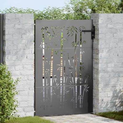 VidaXL Tuinpoort met slot zwart 85 x 150 cm poedergecoat staal