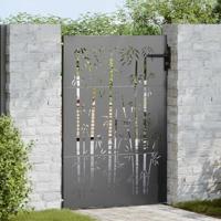 VidaXL Tuinpoort met slot zwart 85 x 150 cm poedergecoat staal - thumbnail