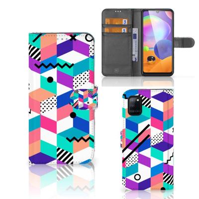 Samsung Galaxy A31 | Book Case | Blokken Kleurrijk