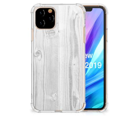 Apple iPhone 11 Pro Stevig Telefoonhoesje White Wood