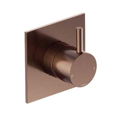 Inbouw Douchemengkraan Hotbath Cobber 1-hendel Vierkant Geborsteld Koper PVD