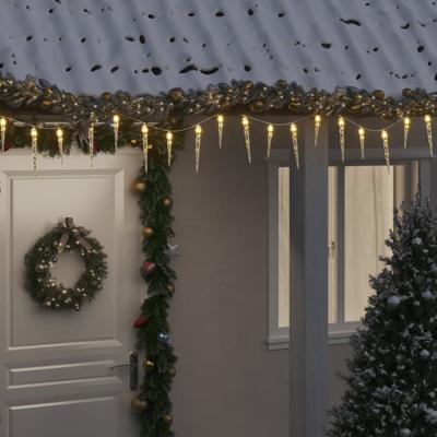 Kerstverlichting ijspegel met 100 LED's 10 m acryl PVC warmwit