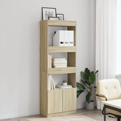 Hoge kast 63x33x180 cm bewerkt hout sonoma eikenkleurig - thumbnail