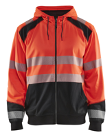 Blåkläder Hooded Sweatshirt High-Vis 35462528 | High-Vis Rood/Zwart | Maat L - 7330509623343 - thumbnail