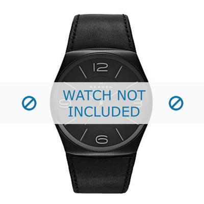 Skagen horlogeband SKW6043 Leder Zwart + zwart stiksel
