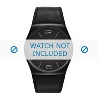 Skagen horlogeband SKW6043 Leder Zwart + zwart stiksel - thumbnail