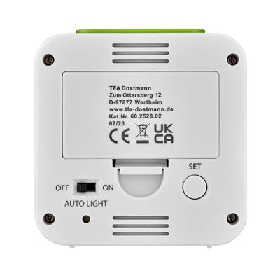TFA Dostmann 60.2528.02 Wekker Zendergestuurd Wit, Groen Alarmtijden 2