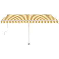 Luifel vrijstaand automatisch 400x350 cm geel en wit - thumbnail