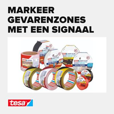 Waarschuwingslint tesa 100mx80mm rood wit | 4 stuks