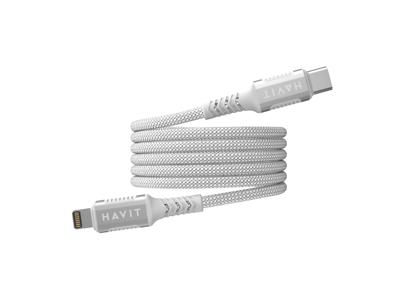 Havit CB6298 - Magnetische USB type C-Lightning kabel, 1 m (wit)