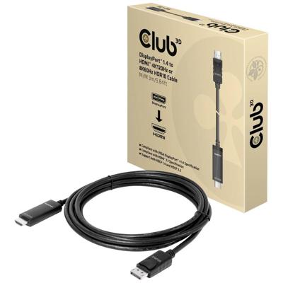 Club 3D displayport 1.4 > hdmi kabel (zwart, 3 meter, 4k 120hz, 8k 60hz)
