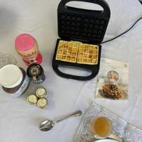 LITTLE BALANCE Wafelijzer - Happy Waffles - PFAS-vrije antiaanbaklaag - 750W - thumbnail