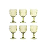 Set van bekers Home ESPRIT Groen Kristal 380 ml (6 Stuks) - thumbnail