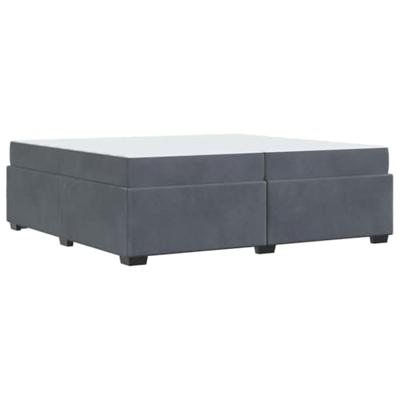 Bedframe met matras Donkergrijs 200 x 200 cm Fluweel