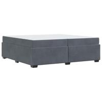 Bedframe met matras Donkergrijs 200 x 200 cm Fluweel - thumbnail