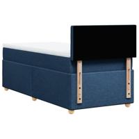 Boxspring met matras stof blauw 90x190 cm - thumbnail