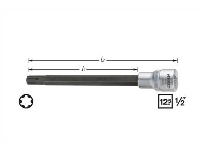 HAZET Cilinderkop-dopsleutelbit 2579-9 · 1/2 inch (12,5 mm) vierkant hol · Polydrive-profiel · 168 mm HAZET Cilinderkop-dopsleutelbit 2579-9 · 1/2 inch (12,5 mm) vierkant hol · Polydrive-profiel · 168 mm