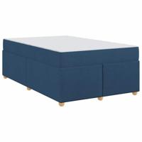 Bedframe met matras Blauw 120 x 190 cm Stof - thumbnail