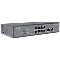 DIGITUS Fast Ethernet PoE+ netwerkswitch - 19 inch - 8 poorten + 2x uplink RJ45 - IEEE802.3af/at - 120W voeding - zwart - thumbnail